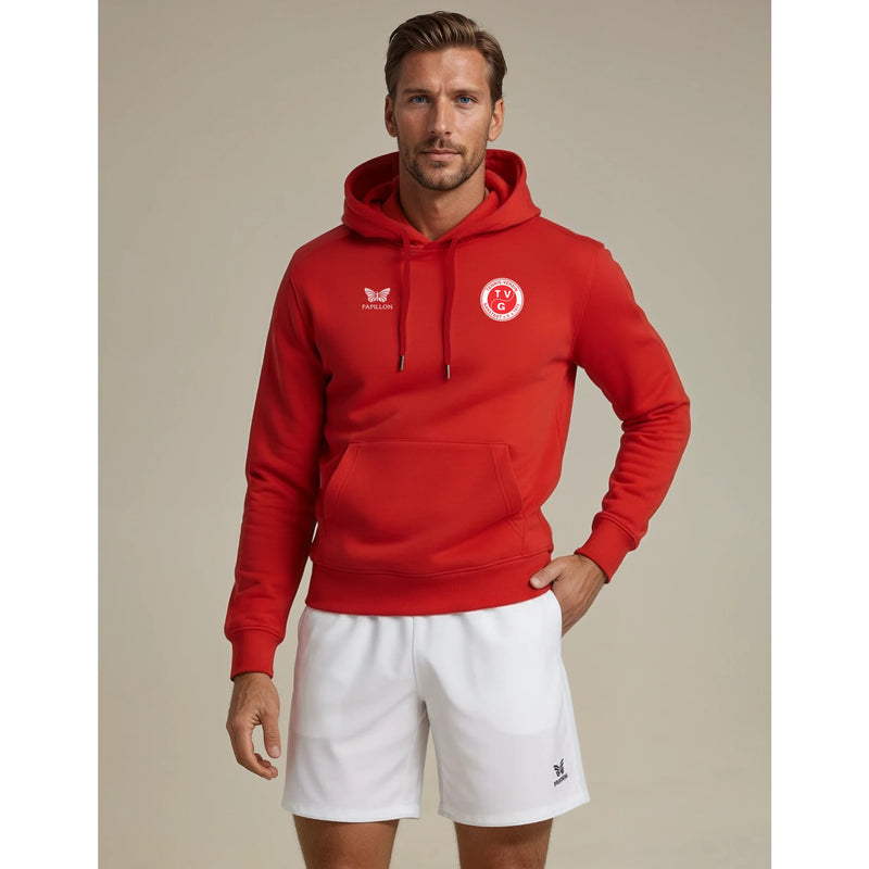 Vereinsshop: Hoodie Herren in Rot mit TVG-Logo
